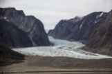 Small glaciers flowing into the fjord